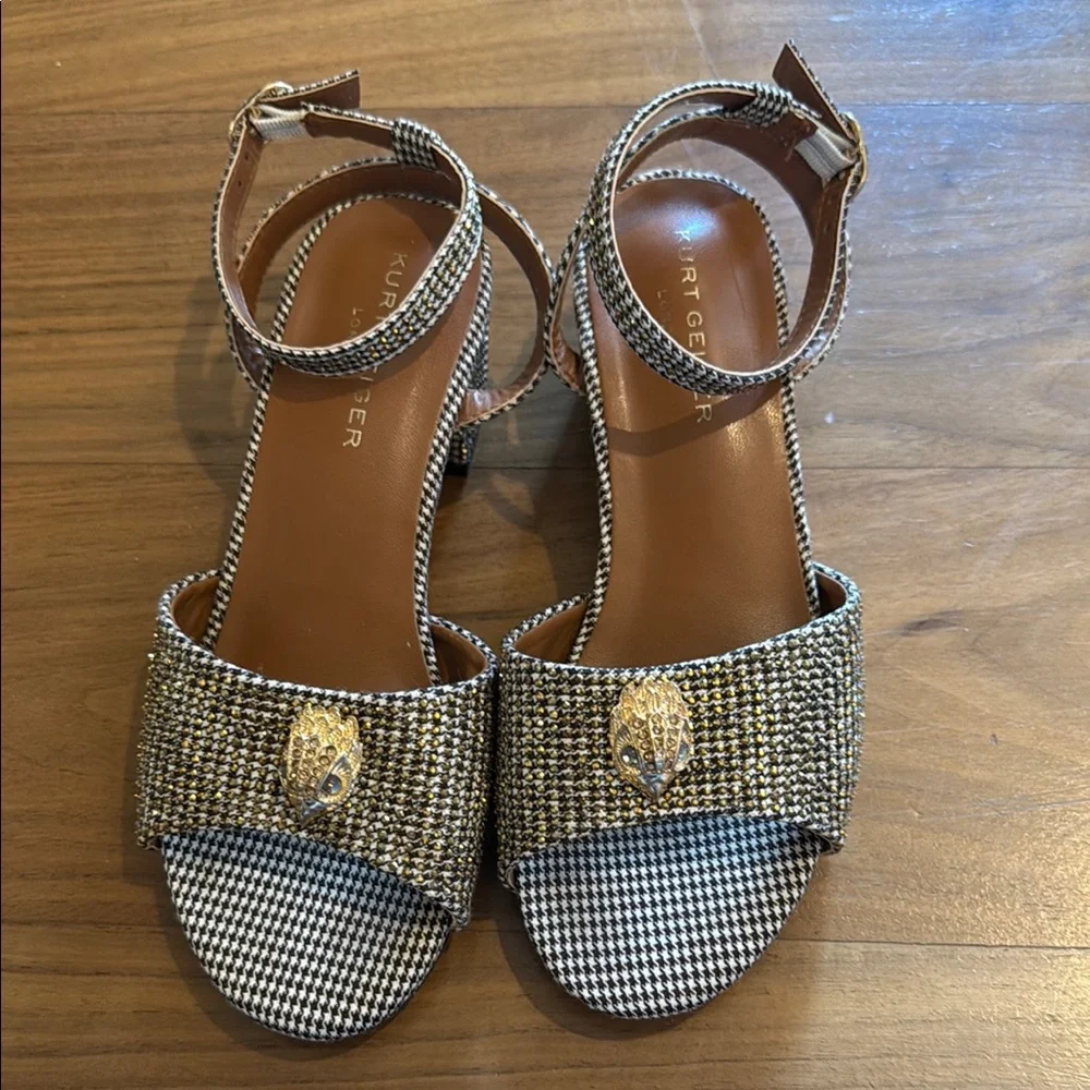 Kurt Geiger London crystal embellished eagle Heels with crystal ankle straps